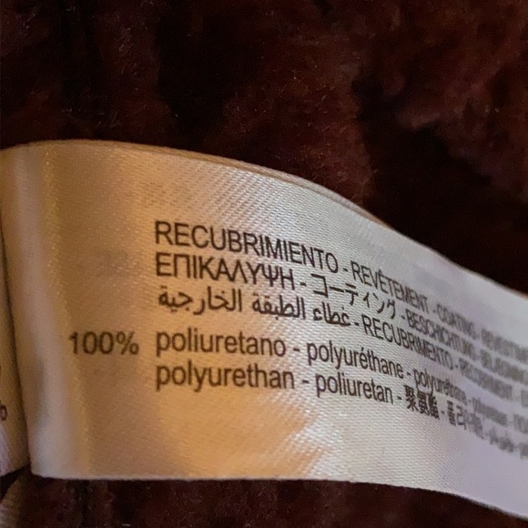 NWT. Zara Burgundy Faux Leather Double Faced Aviator Biker Jacket. Size XS. - Picture 10 of 12